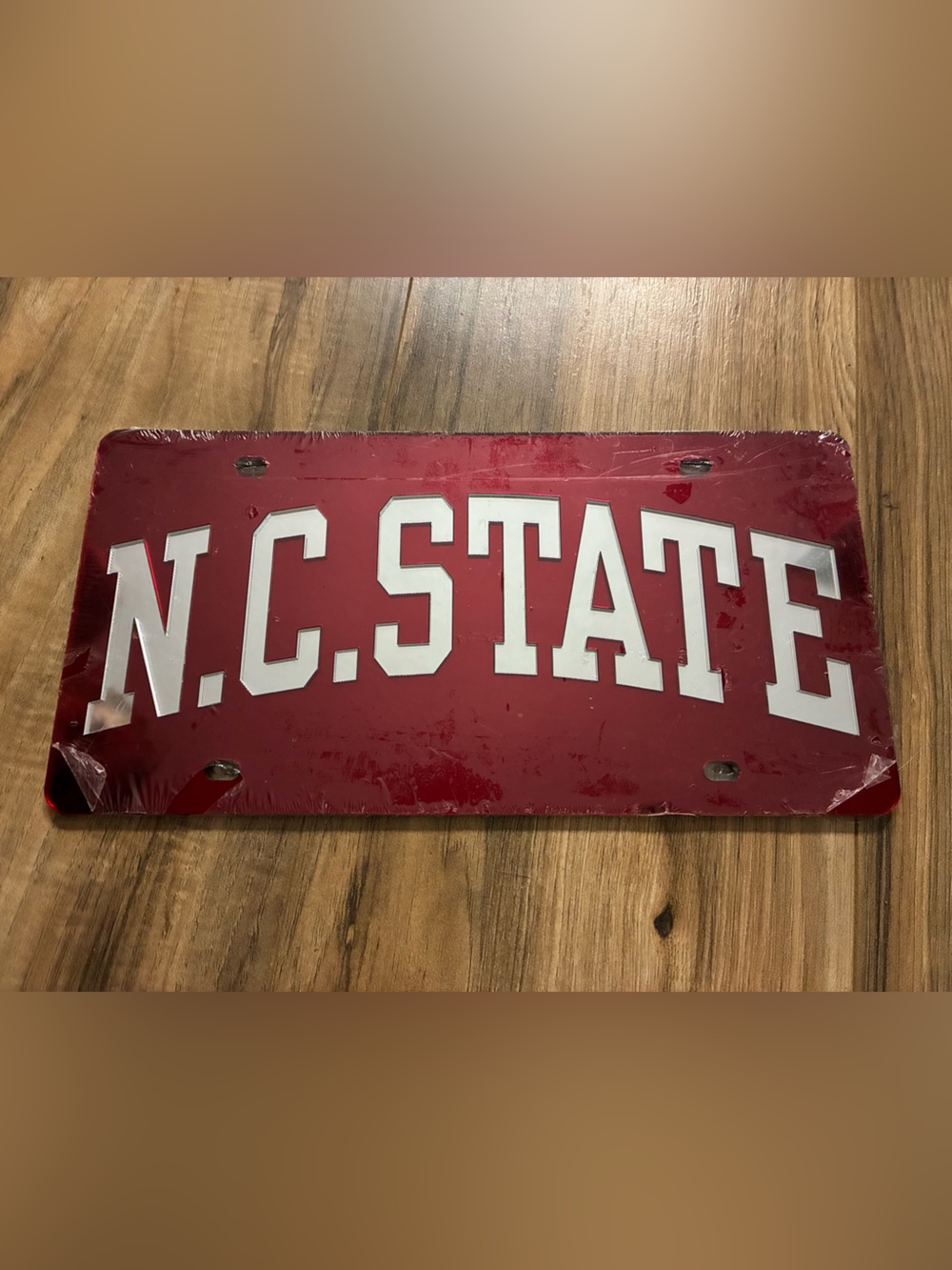 N.C. State Red License Plate